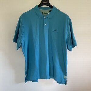 ORVIS Signature Performance Polo Shirt Mens XXL Blue Outdoor Fishing Rugby 3B9Z